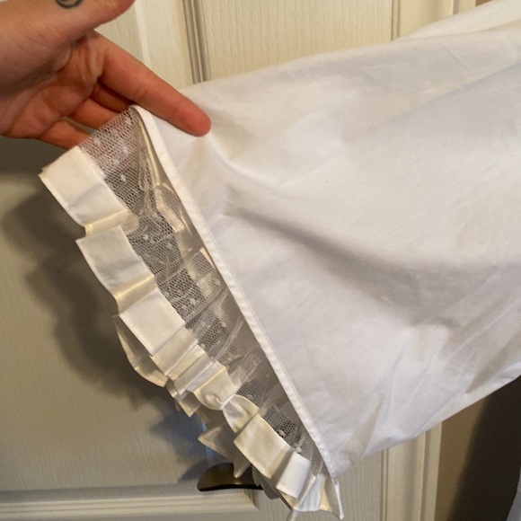 Adam lipped light blue blouse with white ruffle sleeves - Picture 2 of 6